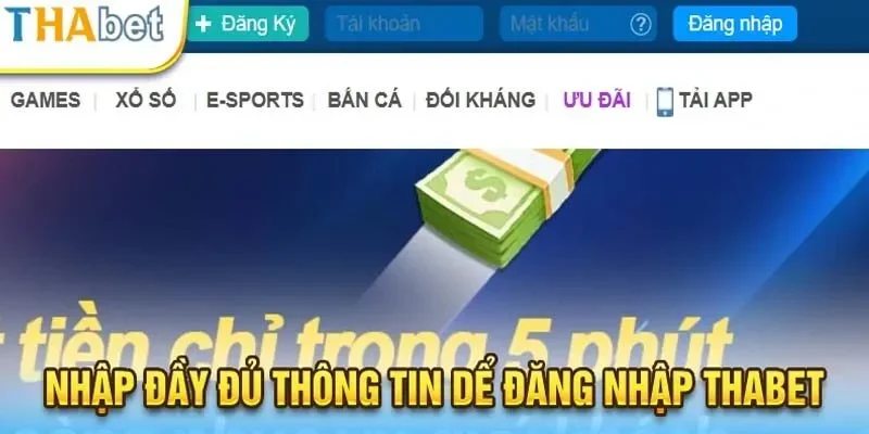 Đăng nhập thabet Cụ thể các bước đăng nhập vào Thabet trên ứng dụng di động